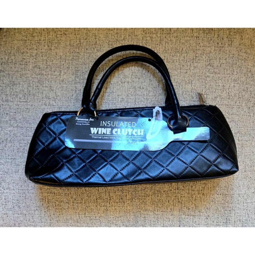 Insulated Wine Clutch Purse By Primeware Inc. With Thermal Lining & Zipper Closu